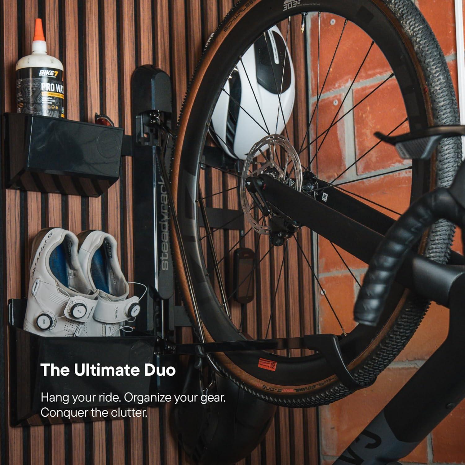 imageSteadyrack ProFlex Narrow  GearMate Pack  Vertical Bike Rack ampamp Gear Storage System  SpaceSaving Wall Storage  Over 200 Configurations  Fits Road Gravel BMX Fender Bikes and more