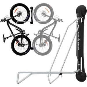 imageSteadyrack Bike Rack for Fat Bikes  The Original Wall Mounted Vertical Bike Storage  Fits Fat Tires  Space Saving Pivot Design  HeavyDuty Steel Rack for Indoor Garage Apartment or Home UseFat Rack  Chrome Plated