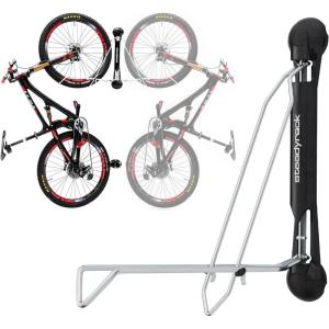 imageSteadyrack Bike Rack for Road Bikes  The Original Wall Mounted Vertical Bike Storage  Fits Narrow Tires  Space Saving Pivot Design  HeavyDuty Steel Rack for Indoor Garage Apartment or Home UseClassic Rack  Chrome Plated
